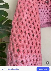 Pink Ombre Crochet Crop Sweater