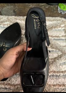 JM Looks Black Slingback Heels