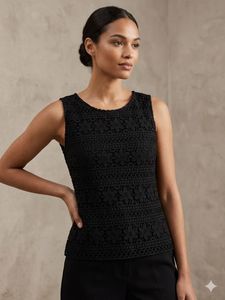 Chic Black Lace Sleeveless Top