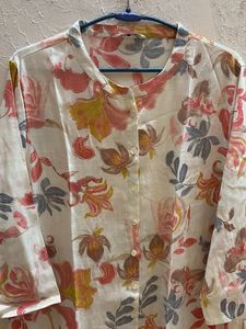 Floral Print Cotton Kurta