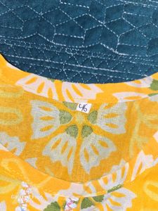 Yellow Floral Print Kurta for women