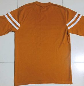 Orange Full Sleeves Tshirt with white stripes