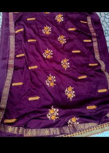 Embroidered Purple Kurta Set