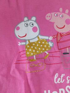 5-6 year Peppa Pig Girls Pink T-Shirt and Blue Pan