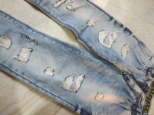 Men's Ripped Blue Jeans