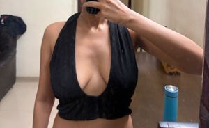 Black Halter Neck Crop Top