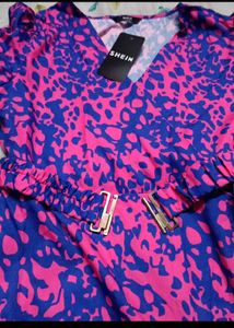 Shein Abstract Print Fit &amp; Flare Dress