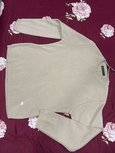 Classic Beige Crew Neck Sweater. (FREE DELIVERY)