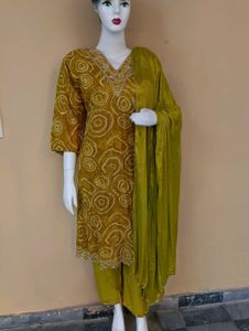 Elegant Mustard Kurta Set with Dupatta