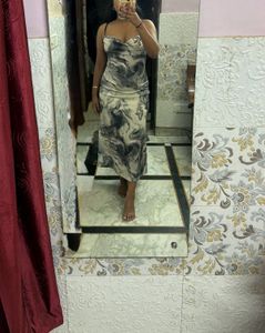 Marble Print Midi Dress