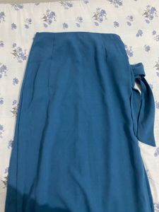 Stylish Blue Wrap Skirt