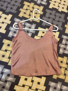 Ribbed V-Neck Crop Top