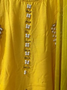 Vibrant Yellow Kurta Set with Dupatta