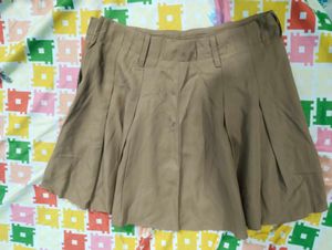Pleated Brown Skirt