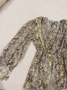 Sheer Snake Print Tunic Top