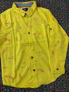 Boys Yellow Graphic Print Shirt