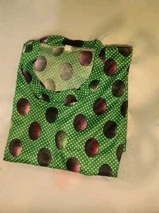 Green Polka Dot Fabric Piece