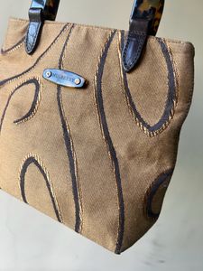 Mulberry Tapestry And Lucite Handle Bag