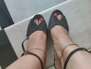 Stylish Black Heels with Ankle Strap