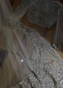 Embellished net saree