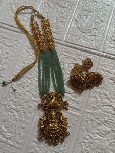 Elegant Gold Peacock Pendant Necklace &amp; Earrings