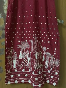 Maroon Spaghetti Kurti
