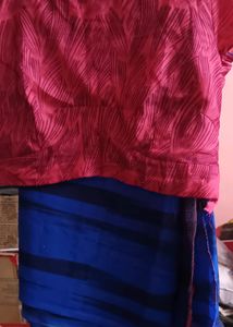 Synthetic Saree With Blouse