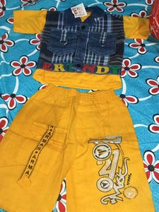 Stylish Boys Denim Shirt & Shorts Set