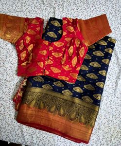 Banarasi Silk Saree with Blouse 😍
