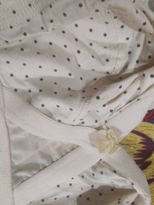 Comfortable cream Polka Dot Bra (removable straps)