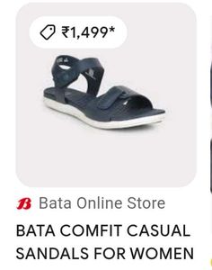 Stylish Blue Bata Comfit Sandals, size UK5