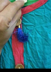 Teal and Pink Striped Kurta