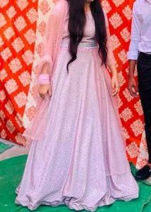 Elegant Lavender Ethnic Gown with Dupatta