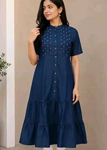 🐚Perl Denim Kurta
