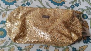 Sparkly Gold Glitter Large Pouch