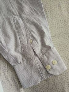 Men's Grey Chequed Long Sleeve Shirt