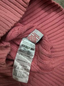US Polo Assn Pink Cable Knit V-Neck Sweater
