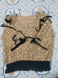Leopard Print Ribbon Sleeve Top