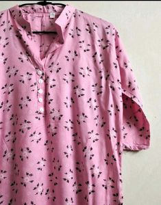 Pink Floral Print Kurta