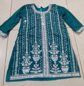 Beautiful Teal Kurta Sharara Set
