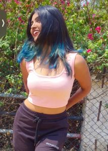 Pink Cropped Tank Top with Jeans
