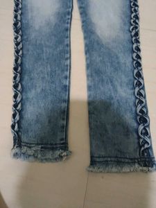 Trendy Braided Side Jeans