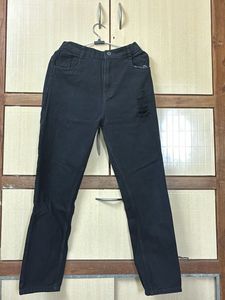 Distressed Black Denim Jeans
