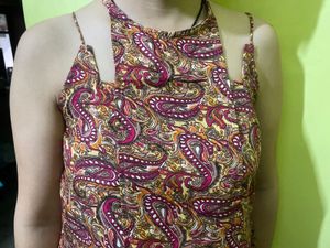 Boho Paisley Print Mini Dress