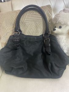 Prada Black Leather Tote Bag
