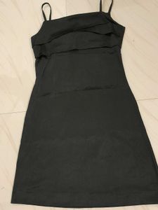 Sleek Black Spaghetti Strap Dress