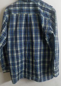 Men's Blue Plaid Long Sleeve Shirt