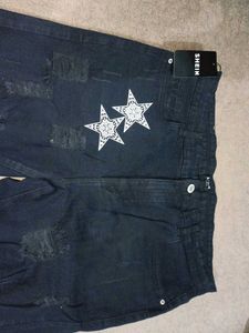 Shein Distressed Star Jeans
