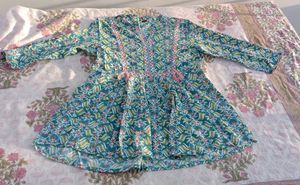 Beautiful Teal Floral Print Kurta