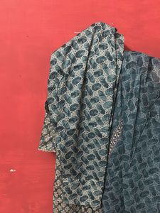 Green Printed Kurta Set with Dupatta